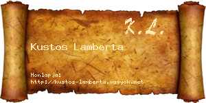 Kustos Lamberta névjegykártya